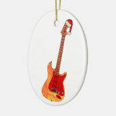 Kerst elektrische gitaar met een Santa Hat Keramisch Ornament (Links)