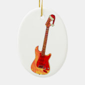 Kerst elektrische gitaar met een Santa Hat Keramisch Ornament (Achterkant)