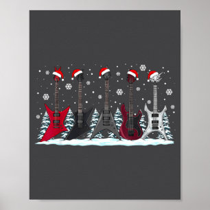 Kerst elektrische gitaren metalhead gitarist Xma Poster