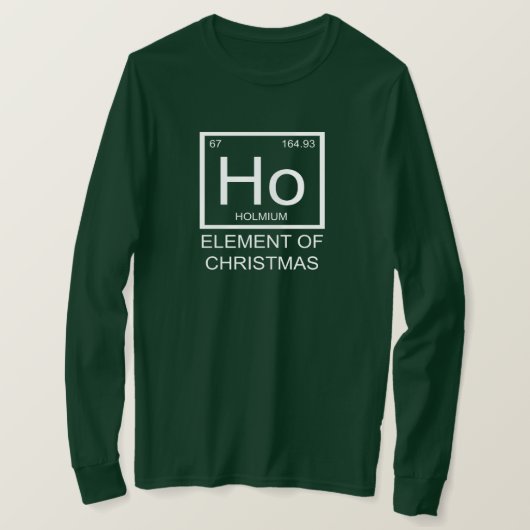 Kerst Element Ho Lange Mouwen Unisex (groen) T-shirt (Design voorkant)