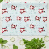 Kerst Elementen Kerstman Theedoek (Gevouwen)