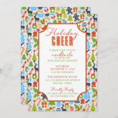 Kerst Elementen Typografie Vakantie Cheer Party Kaart (Voorkant / Achterkant)