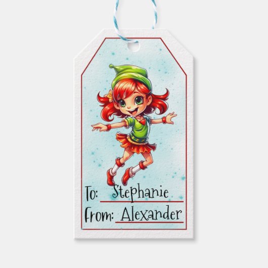 Kerst Elf (9) Cadeaulabel (Voorkant)