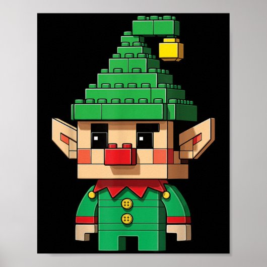 Kerst Elf Blok Bouwer Brick Master Poster (Voorkant)