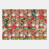 Kerst Elf & Bogen & Santa Fun Vakantie Inpakpapier Vel (Voorkant 3)