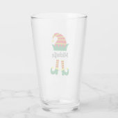 Kerst Elf Cartoon gepersonaliseerd Glas (Achterkant)