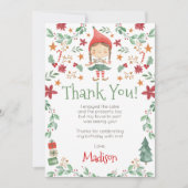 Kerst Elf Dankkaarten Kaart (Voorkant)