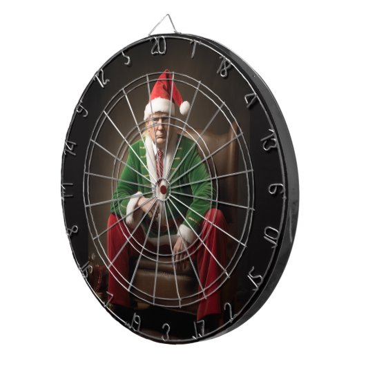 Kerst Elf Donald Trump Dartbord (Voorkant Rechts)