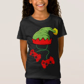 Kerst Elf Gamer Controller Gaming Xmas T-shirt (Voorkant)