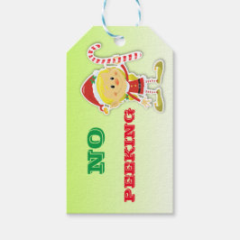 Kerst Elf Geen gluren Gift Label Cadeaulabel