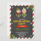 Kerst Elf Geslacht onthullen Uitnodiging van het F (Voorkant)