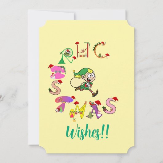 Kerst & Elf groeten! Feestdagenkaart (Voorkant)