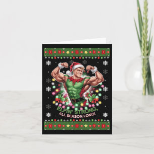 Kerst Elf Gym Workout Elfin 'Strong het hele seizo Kaart