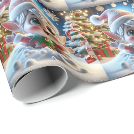 Kerst Elf inpakpapier (Rol Hoek)