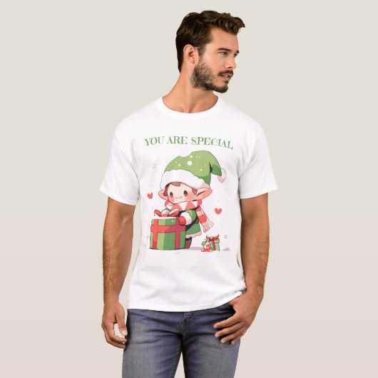 Kerst elf - Je bent speciaal T-shirt (Voorkant volledig)
