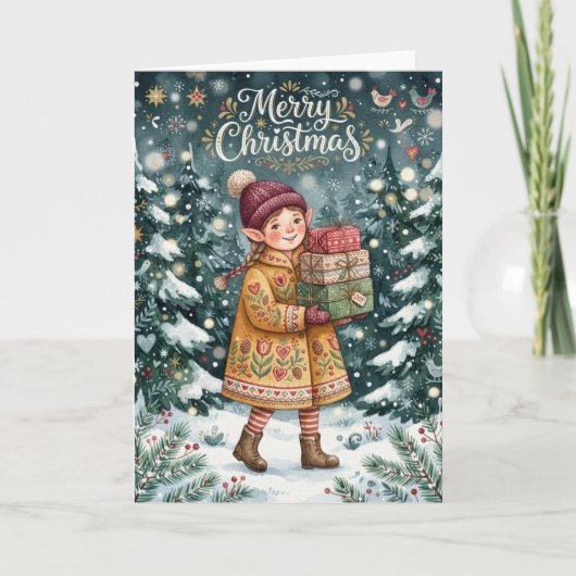 Kerst Elf Kaart (Voorkant)