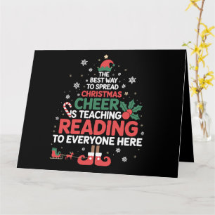 Kerst Elf Kerstvreugde Voorleesleraar Kaart