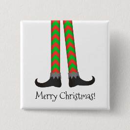 Kerst Elf Legs Button - Chevron Kostuum