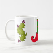 Kerst-Elf Legs en Holly-Mok Koffiemok (Links)