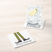 Kerst Elf Legs Onderzetter - Gestreept kostuum (Insitu)