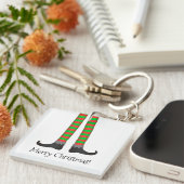 Kerst Elf Legs Sleutelhanger - Gestreept kostuum (Voorkant Rechts)