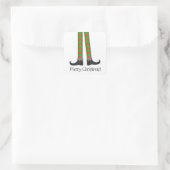 Kerst Elf Legs Sticker - Chevron Kostuum (Tas)