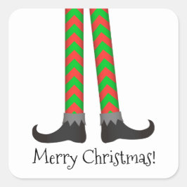 Kerst Elf Legs Sticker - Chevron Kostuum