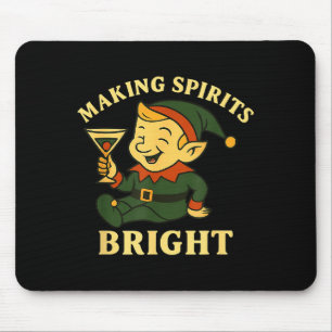 Kerst Elf Martini Grappig Alcohol Zeggen Dranken Muismat