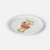 Kerst Elf met Cadeau Papieren Bordje (Gekanteld)