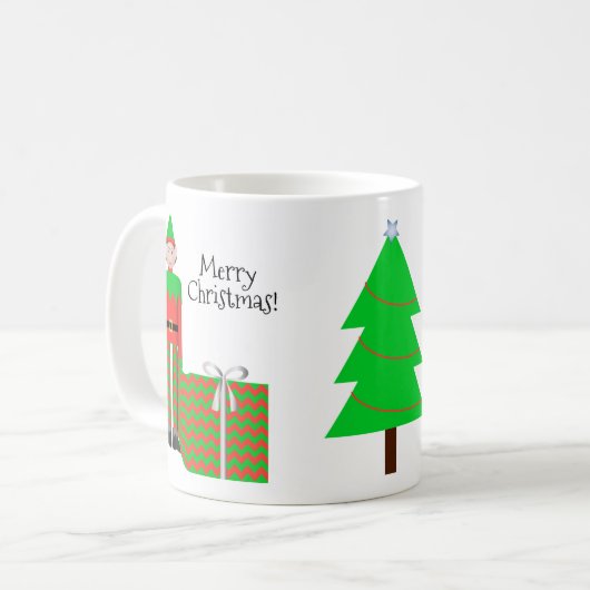 Kerst Elf Mok - Chevron Cadeaupakket (Voorkant links)