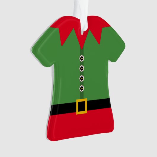 Kerst elf pak beeldje gepersonaliseerd ornament (voorkant)