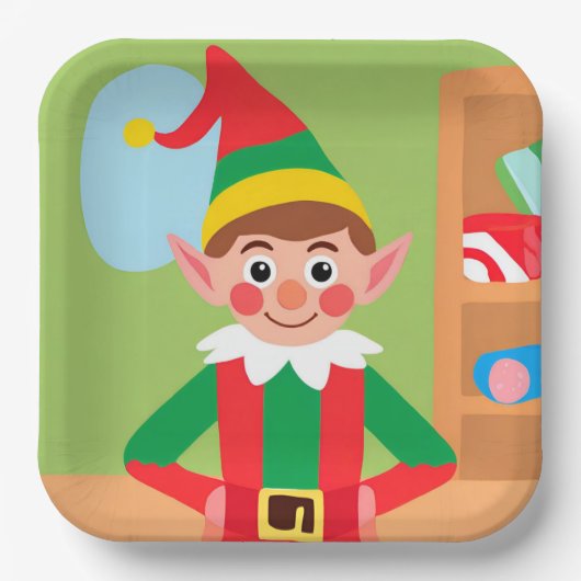 Kerst Elf Papier Bord (Voorkant)