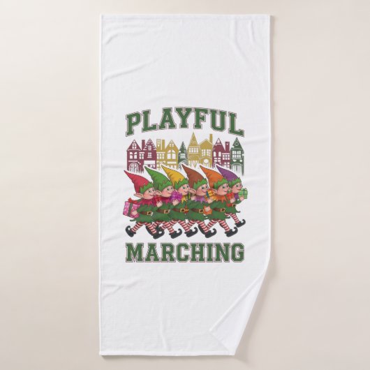 Kerst Elf Parade Badhanddoek (Badhanddoek)