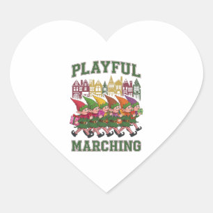 Kerst Elf Parade Hart Sticker