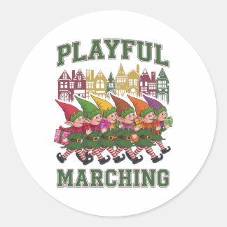 Kerst Elf Parade Ronde Sticker