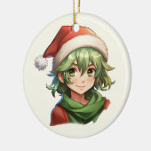 Kerst Elf Portret Keramisch Ornament (Links)