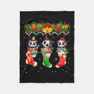 Kerst Elf Rendier Panda In Kerst Soks Xmas L Fleece Deken