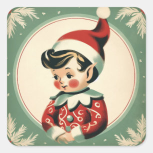 Kerst Elf Schattigee vakantie Vierkante Sticker