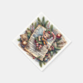 Kerst Elf speelt viool Servet (Hoek)