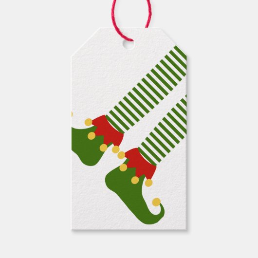 Kerst Elf Vakantie Feestelijke Elf Plank Plezier Cadeaulabel (Voorkant)