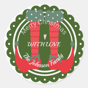 Kerst Elf Voeten Hoge Hakken Festive Vakantie Ronde Sticker