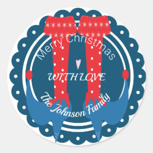 Kerst Elf Voeten Hoge Hakken Festive Vakantie Ronde Sticker