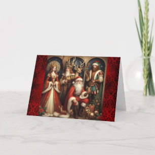Kerst Elfen en Kerstman Feestdagen Kaart