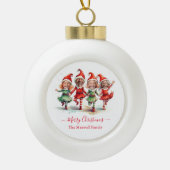 Kerst Elves 4 foto's Keramische Bal Ornament (Voorkant)