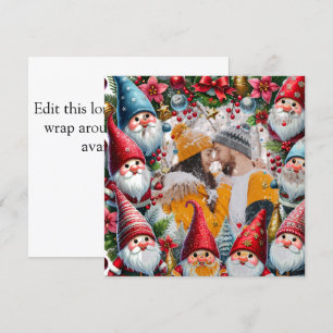 Kerst Elves Holiday Border Feestdagenkaart