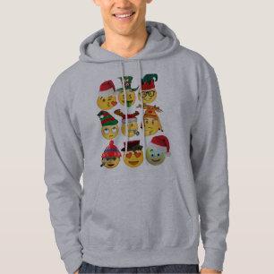 kerst emoji decoraties grappige mannen hoodie
