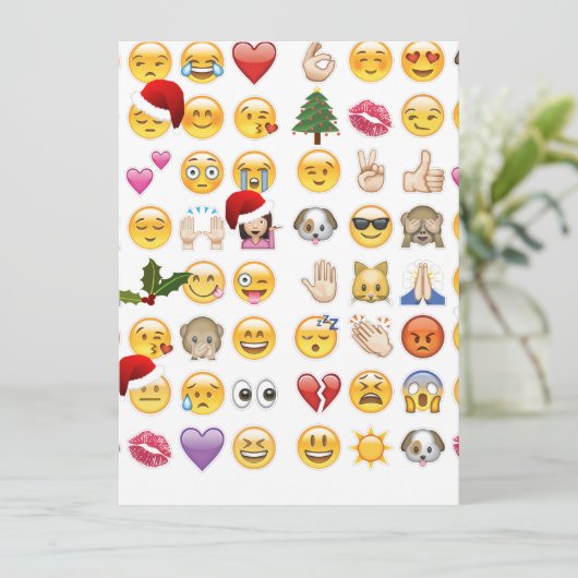 kerst emojis feestdagenkaart (Staand voorkant)