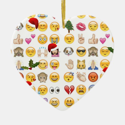 kerst emojis keramisch ornament (Voorkant)