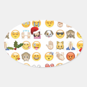 kerst emojis ovale sticker