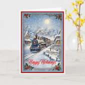 Kerst en de oude locomotief kaart (Gele Bloem)